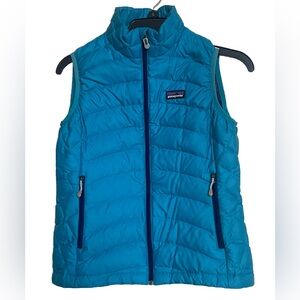 Patagonia Down Vest Full Zip Quilted Puffer Blue Size Small Packable XS